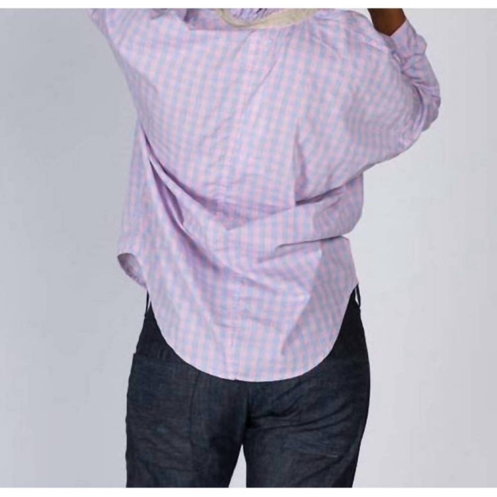 A SHIRT THING Penelope Pink Check blouse top medium - Picture 15 of 16
